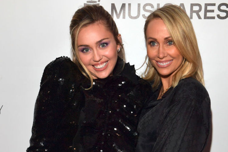 Miley Cyrus and Tish Cyrus at MusiCares Person Of The Year Honoring Dolly Parton