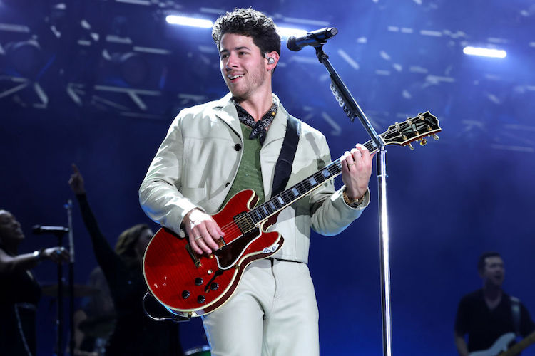 Nick Jonas performs with the Jonas Brothers at Yankee Stadium