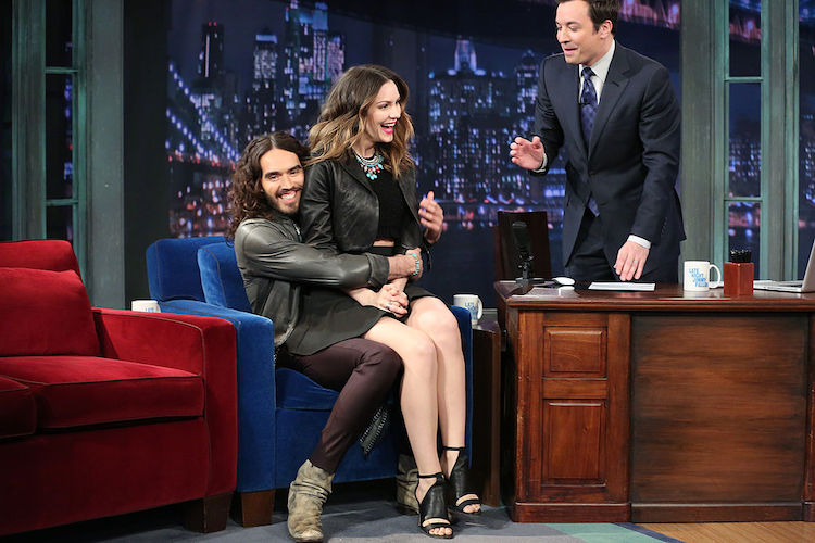 Katharine McPhee and Russell Brand on 'The Tonight Show starring Jimmy Fallon'