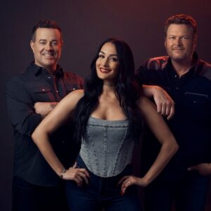 Carson Daly, Nikki Garcia, and Blake Shelton for Barmageddon