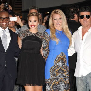 LA Reid, Demi Lovato, Britney Spears, and Simon Cowell at 'The X Factor' Season 2 Premiere party
