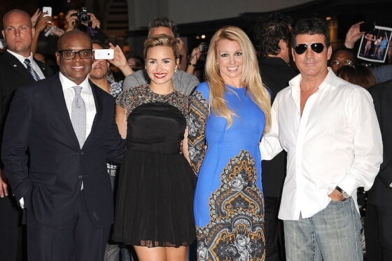 LA Reid, Demi Lovato, Britney Spears, and Simon Cowell at 'The X Factor' Season 2 Premiere party