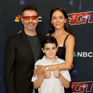 Simon Cowell, Lauren Silverman, and Eric Cowell on 'America's Got Talent' red carpet