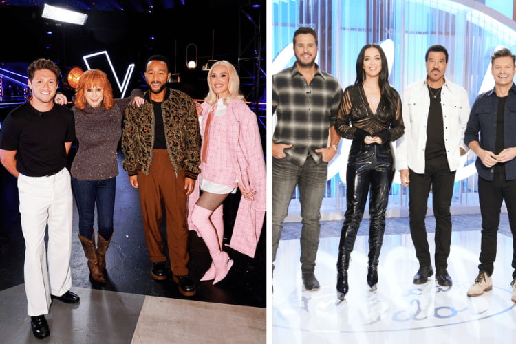 Niall Horan, Reba McEntire, John Legend, and Gwen Stefani for 'The Voice,' Luke Bryan, Katy Perry, Lionel Richie, and Ryan Seacrest on 'American Idol'