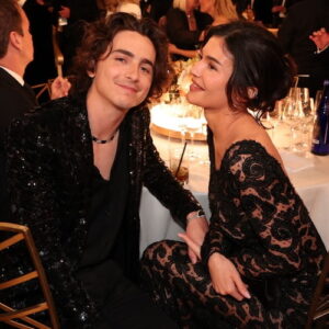 Timothee Chalamet and Kylie Jenner at the 2024 Golden Globes