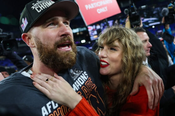 Travis Kelce and Taylor Swift at MT&T Bank Stadium