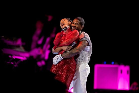 Alicia Keys and Usher at Super Bowl LVIII