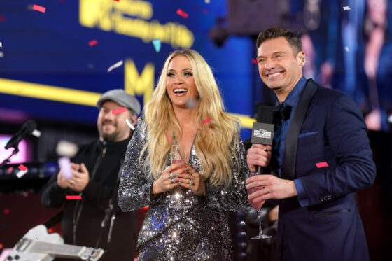 Carrie Underwood and Ryan Seacrest on New Years Rockin Eve