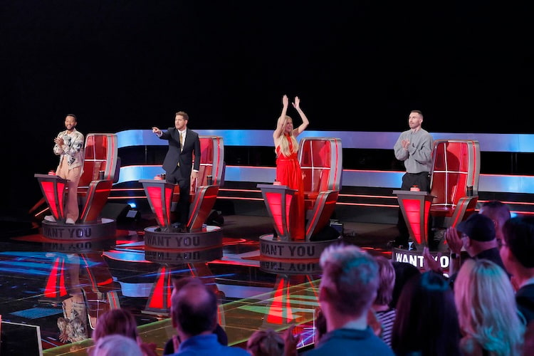 John Legend, Kelsea Ballerini, Michael Buble, Adam Levine on 'The Voice' 2025 