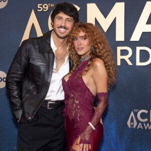 Morgan Evans and Laci Kaye Booth at the 2025 CMA Awards