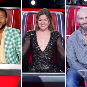 John Legend, Kelly Clarkson, and Adam Levine on 'The Voice'