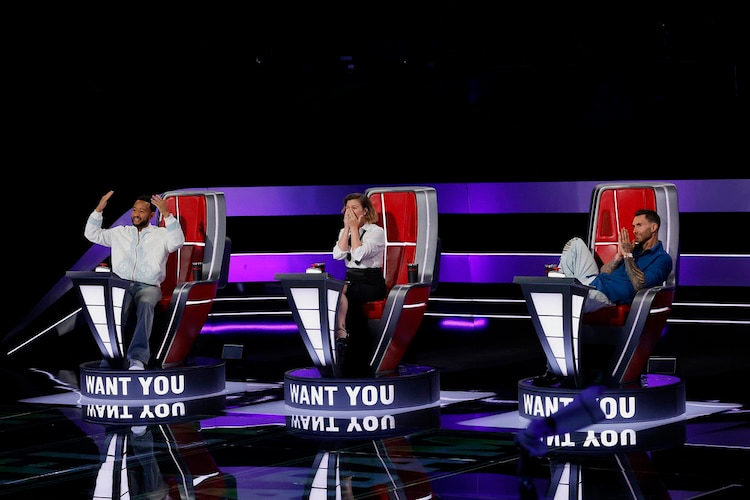 John Legend, Kelly Clarkson, and Adam Levine on 'The Voice Battle of Champions'