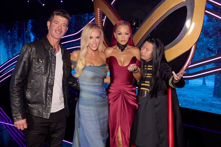 Robin Thicke, Jenny McCarthy, Rita Ora, and Ken Jeong on 'Twilight Night' of 'The Masked Singer'