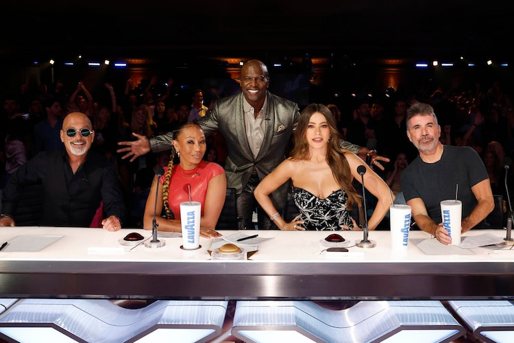 America's Got Talent judges Simon Cowell, Howie Mandel, Sofia Vergara, and Mel B.