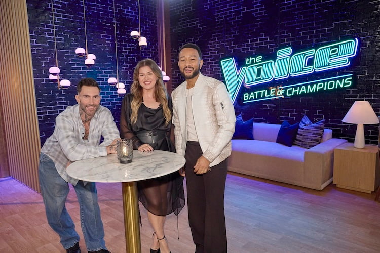 Adam Levine, Kelly Clarkson, and John Legend on 'The Voice Battle of Champions'